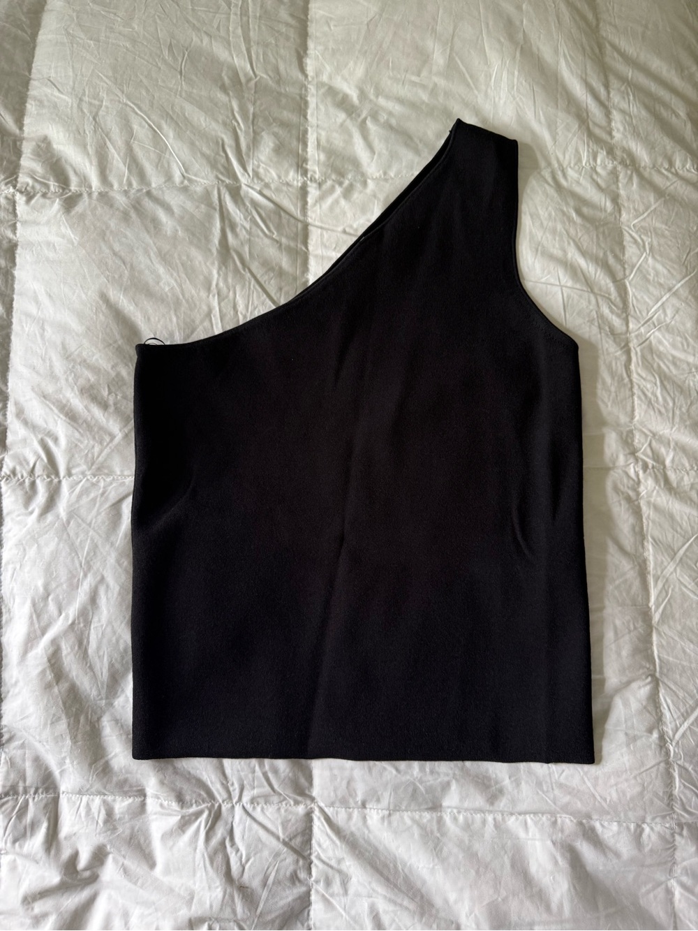 Vince One-Shoulder Black Tank Top